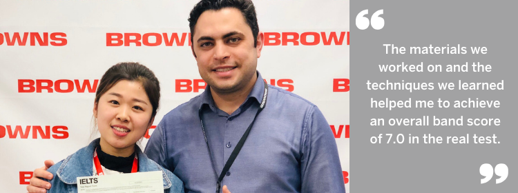 Tracy's IELTS results