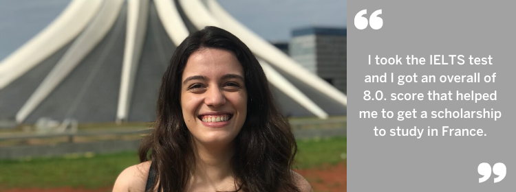 Isabela from Brazil achieved a score of 8.0 on the IELTS Exam